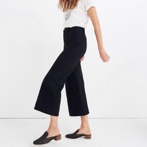Madewell Emmett Crop Wide Leg Pants Classic Black Size 28